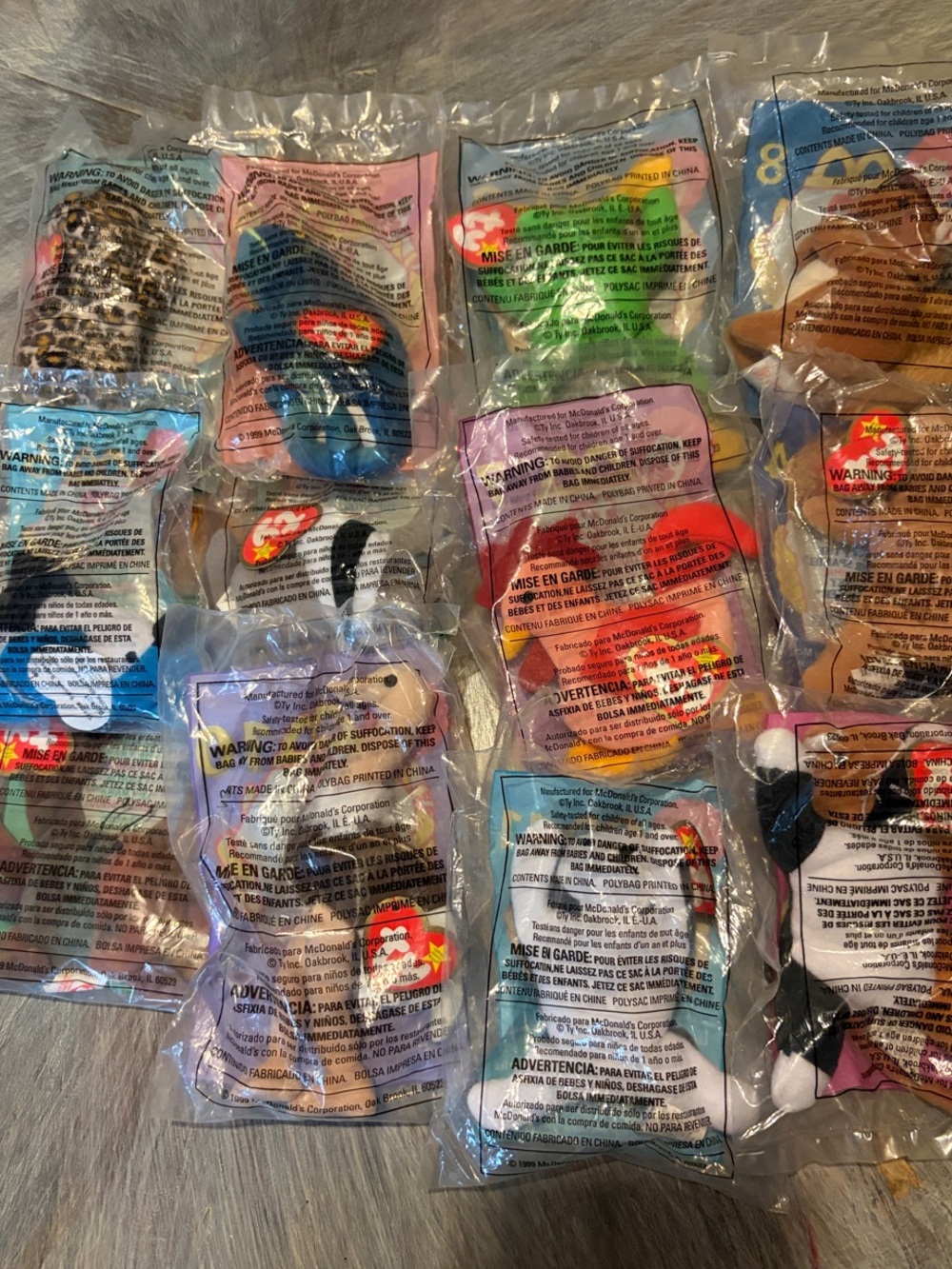 McDonald's Ty Beanie Baby Happy Meal Plush Set aka Teenie Babies 1999